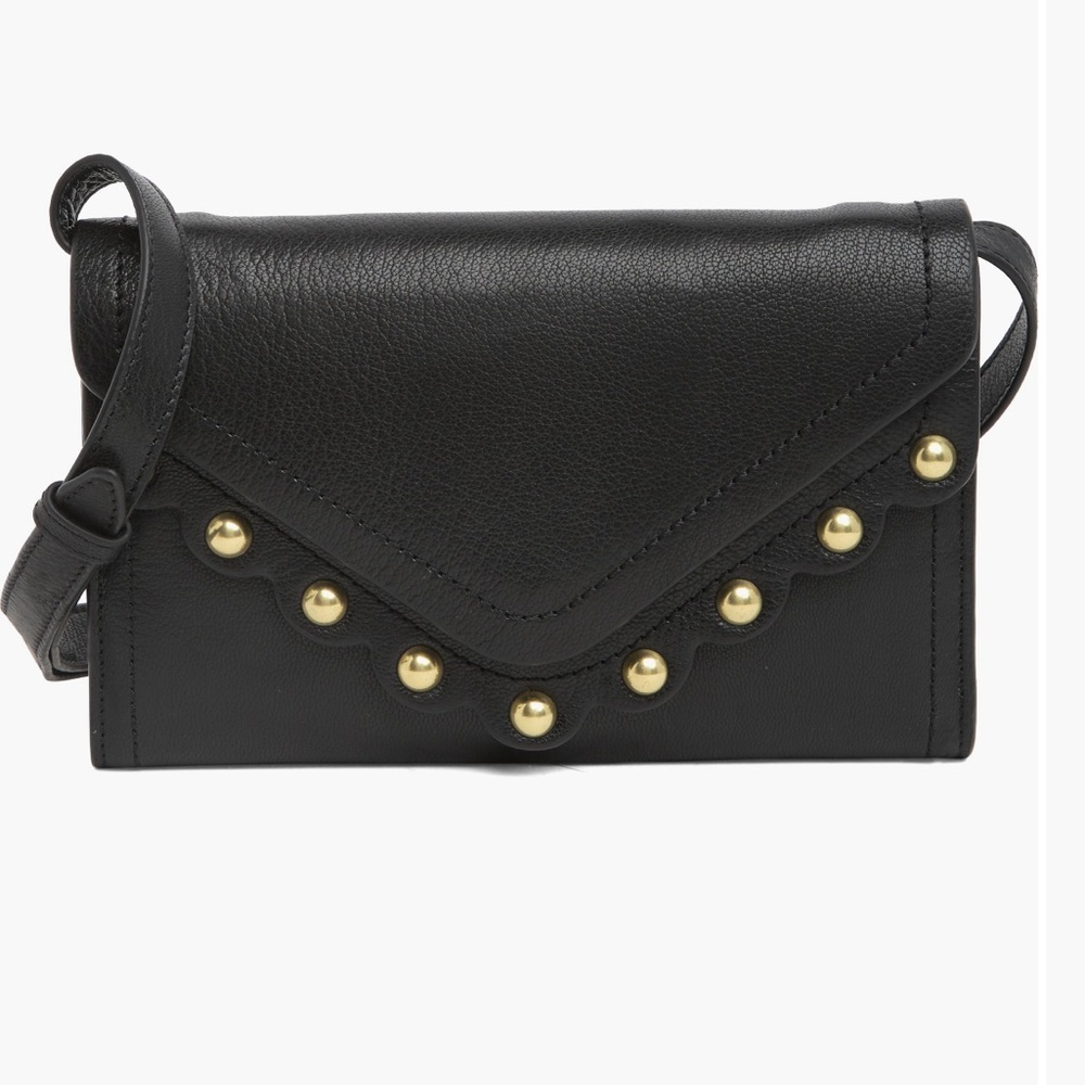 Lucky Brand Ruth Scalloped Crossbody Bag Black NWT